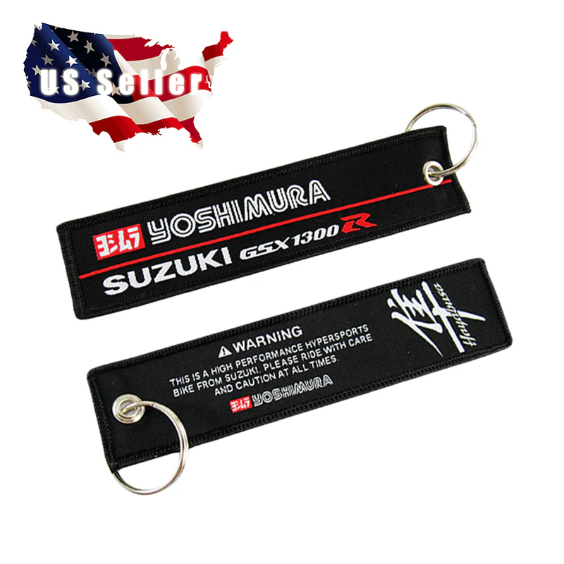 GSX1300R YOSHIMURA SUZUKI Keychain Fabric Strap Keyring Motorcycle Key Chain Gift GSXR 2pcs