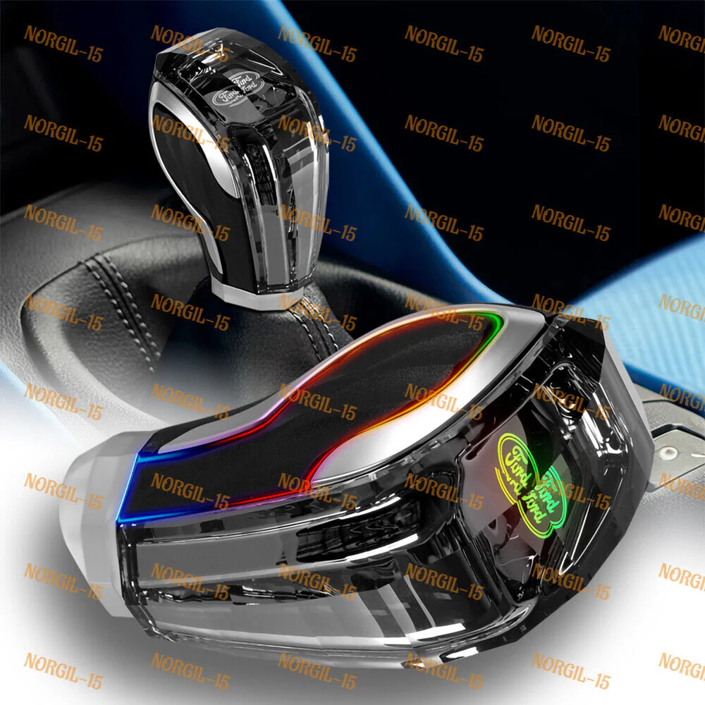 Crystal Touch Motion LED Car Shift Knob Shifter with Lock Button for Ford