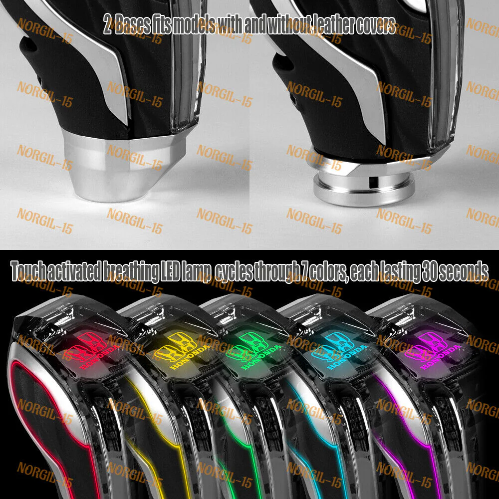 Crystal Touch Motion LED Car Shift Knob Shifter with Lock Button for Honda - Image 2