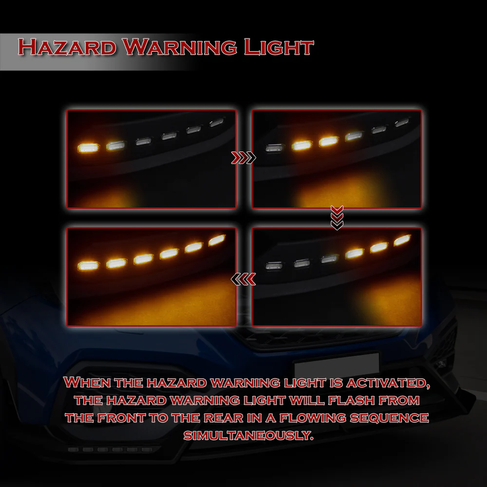 CS-Style For 2022 - 2025 Subaru WRX Front Bumper Lip Splitter With LED Sequential Light -Carbon Fiber Look - Image 5