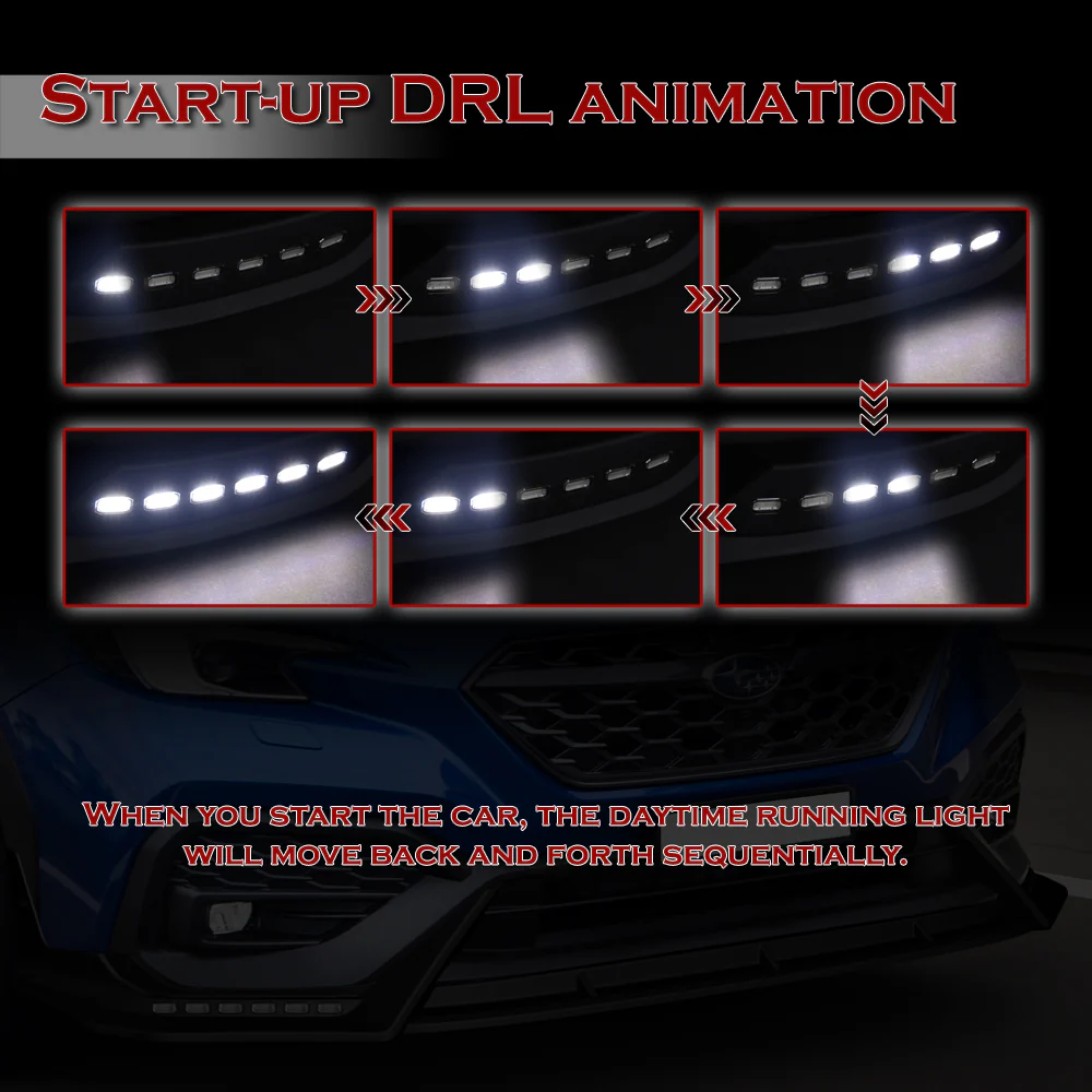CS-Style For 2022 - 2025 Subaru WRX Front Bumper Lip Splitter With LED Sequential Light -Painted Black - Image 12