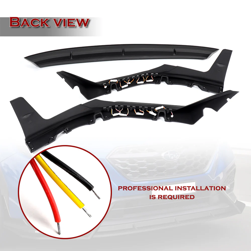 CS-Style For 2022 - 2025 Subaru WRX Front Bumper Lip Splitter With LED Sequential Light -Painted Black - Image 8