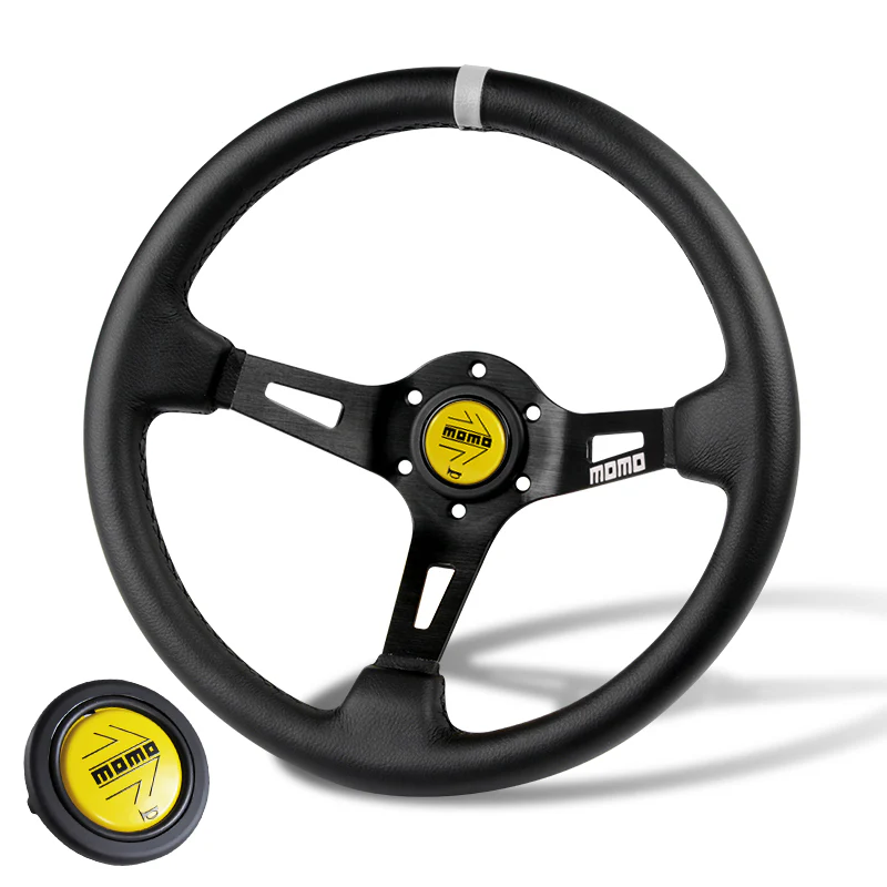 Deep Dished 350mm Racing Steering Wheel Microfiber Leather YLBKA For momo hub X1 - Image 4