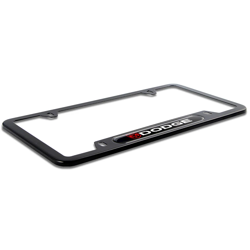 DODGE Black Stainless Steel License Plate Frame 2pcs with Caps Bolt SET Brand New - Image 8