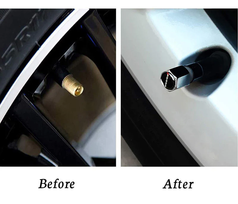 DODGE Set Carbon Car Door Scuff Sill Panel 2PCS Step Protector with Keychain Wheel Tire Valves Dust Stem Air Caps - Image 8