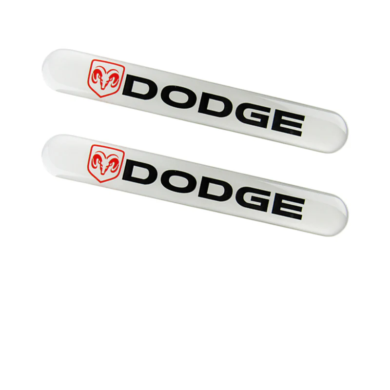 DODGE Set LOGO Emblems with Silver Wheel Tire Valves Air Caps Keychain - US SELLER - Image 8