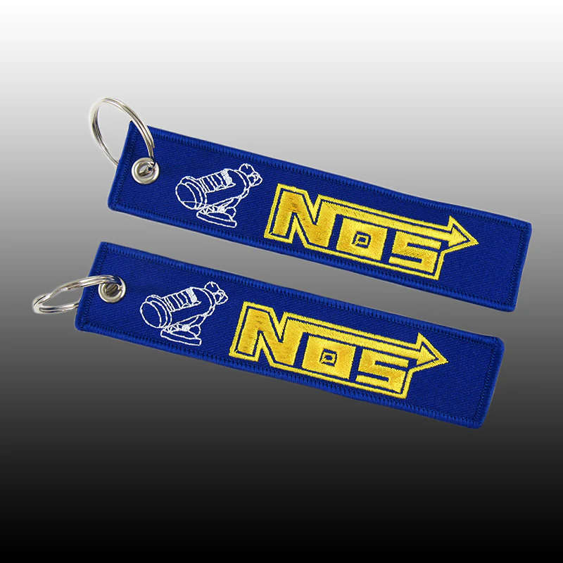 DOUBLE SIDED EMBROIDERED KEY TAG For JDM NOS KEYCHAIN CELL HOLDERS KEYRING X2