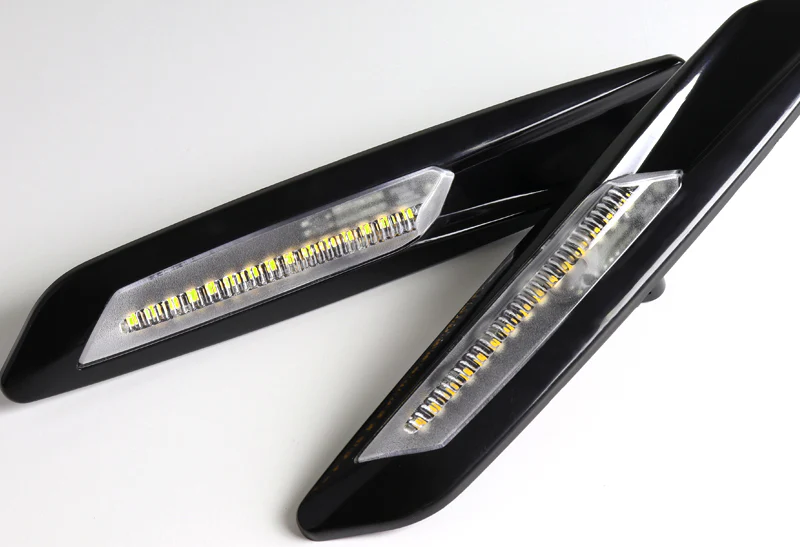 F10-Style BMW E81 E82 E90 E92 E60 E61 White LED Turn Signal Front Side Marker Lights -Clear Lens - Image 2