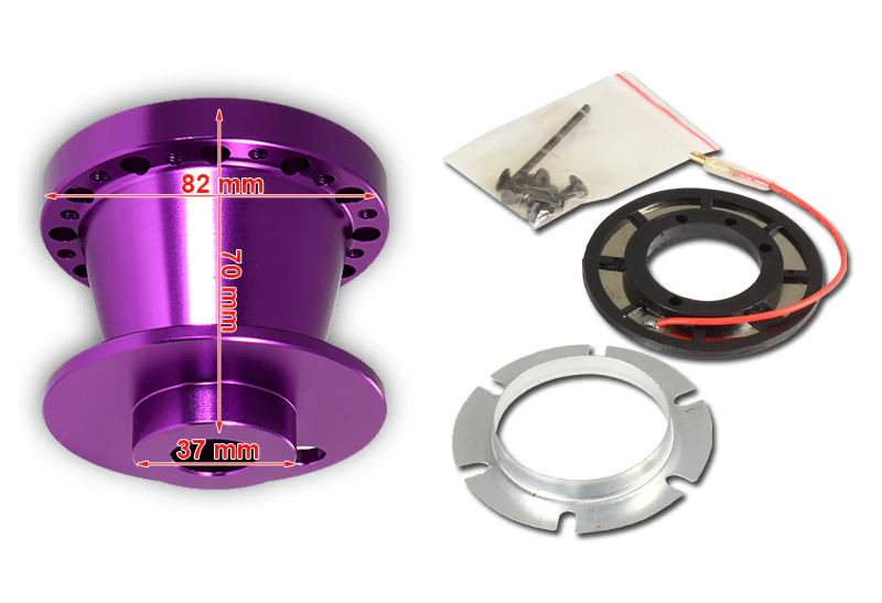 For 1993 - 2006 Nissan Altima Steering Wheel 6-Bolt HUB Adapter -Purple Aluminum - Image 2