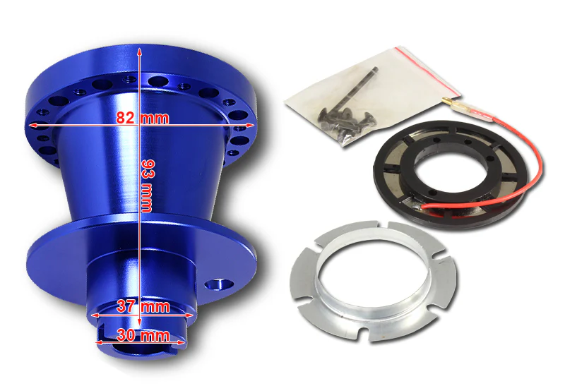 For 1994 - 2001 Acura Integra Steering Wheel 6-Bolt HUB Adapter -Blue T-6061 Aluminum - Image 2