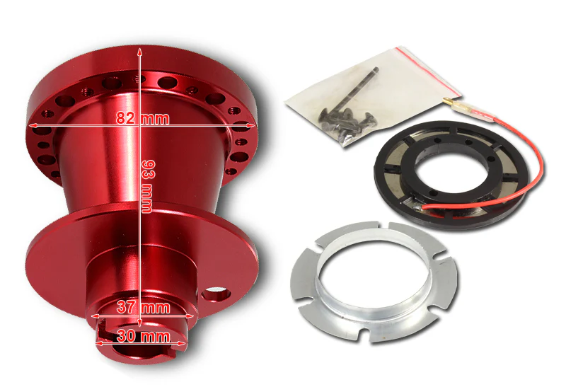 For 1994 - 2001 Honda Civic Steering Wheel 6-Bolt HUB Adapter -Red T-6061 Aluminum - Image 2