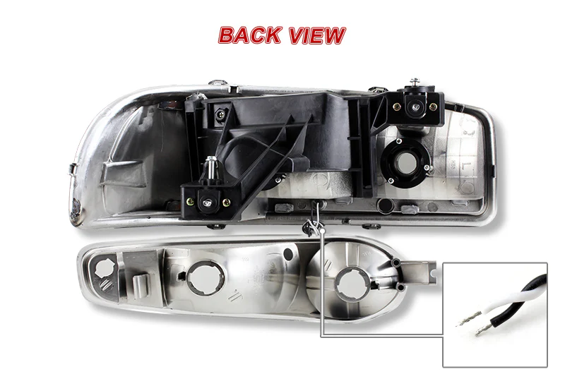 For 2001 - 2006 GMC Yukon 1500 Denali G2 LED DRL Headlights -Chrome Housing / Smoke Lens / Clear Reflectors (4-Piece Set) - Image 6