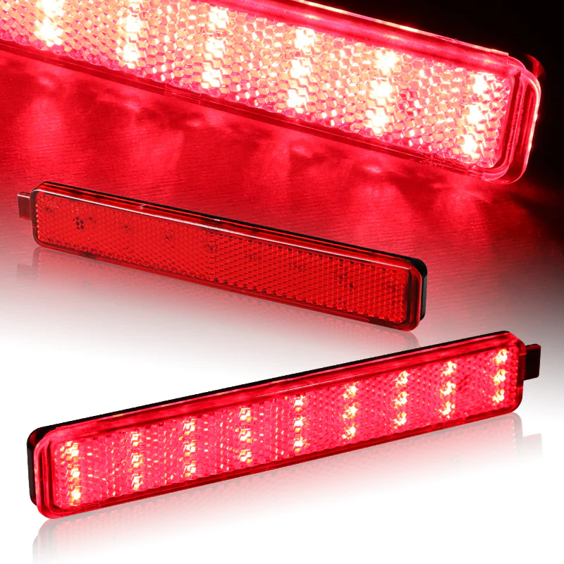 For 2008 – 2013 Cadillac CTS / 2013 - 2016 GMC Acadia LED Rear Bumper Stop Brake Light Kit -Red Lens