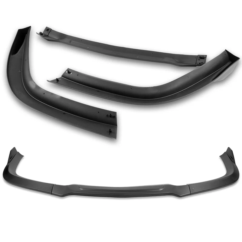 For 2011-2014 Dodge Avenger STP-Style Unpainted Matte Black Front Bumper Splitter Spoiler Lip 3PCS - Image 4
