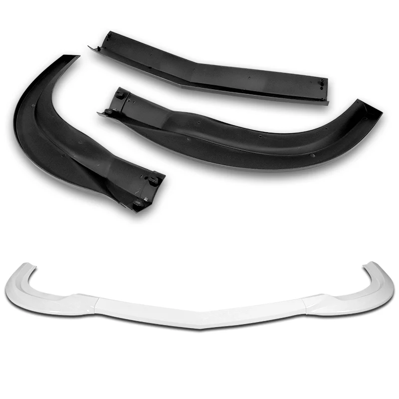 For 2008-2011 Mercedes-Benz W204 C63 AMG 3-PCS Painted White Front Bumper Spoiler Lip - Image 4