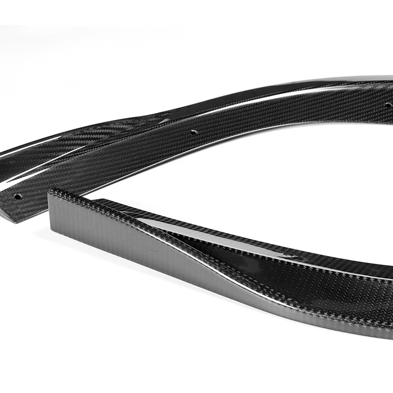 For 2008-2015 Mitsubishi Lancer RA-Style 3-PCS Carbon Fiber Front Bumper Spoiler Lip - Image 3