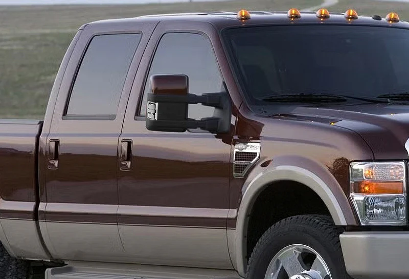 For 2008 - 2016 Ford F-250 F-350 F-450 F-550 Super Duty Side Mirror Amber/White LED Running Signal Lights -Chrome Lens