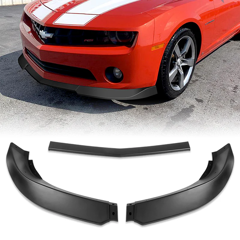 For 2010-2013 Chevrolet Camaro V6 Matte Black Front Bumper Splitter Spoiler Lip 3PCS