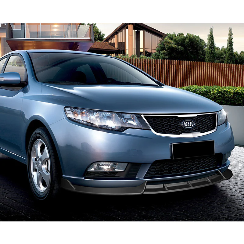 For 2010-2013 Kia Forte STP-Style Matt Black Front Bumper Splitter Spoiler Lip 3-PCS - Image 5