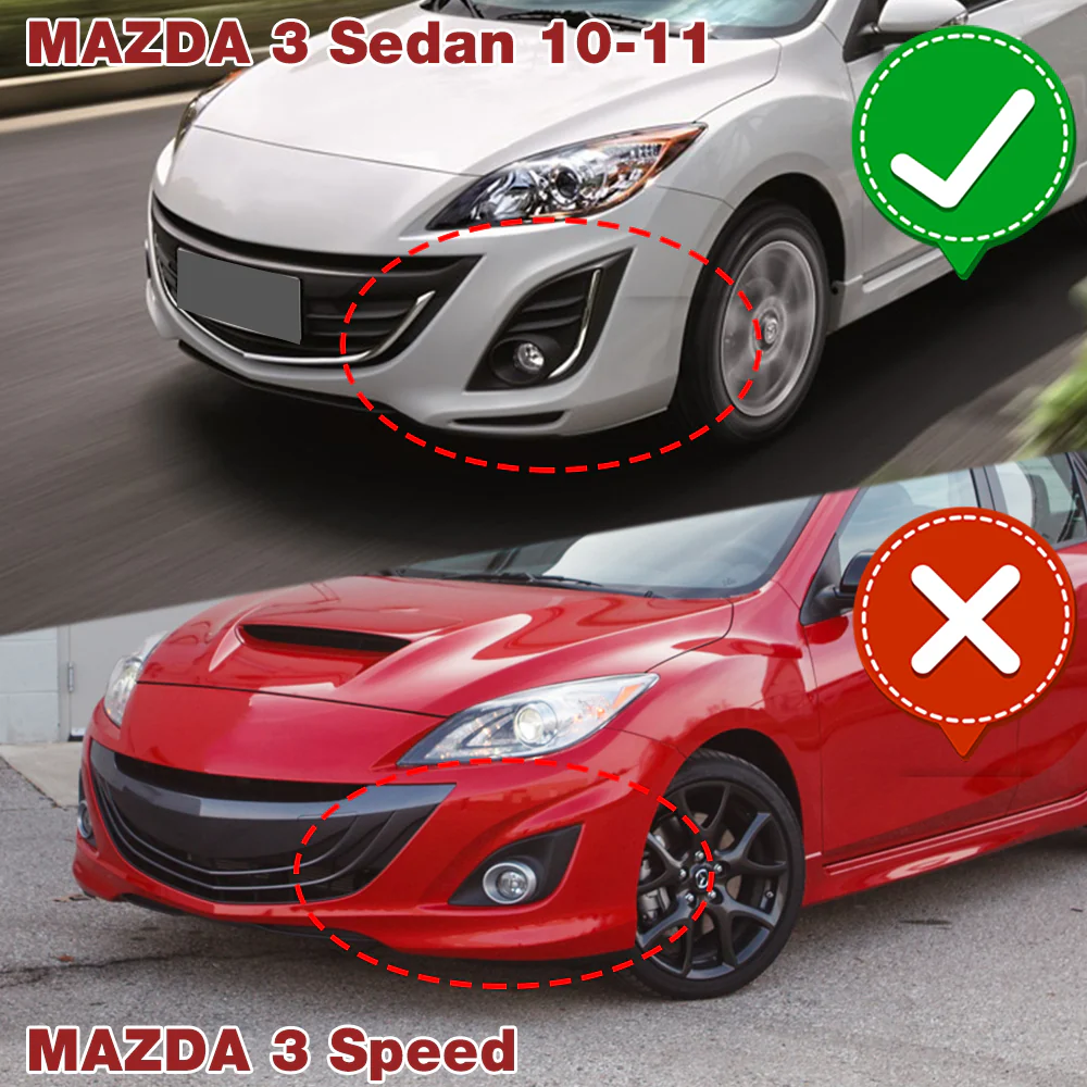For 2010-2013 Mazda 3 MS-Style 3-PCS Painted White Front Bumper Body Kit Spoiler Lip - Image 6
