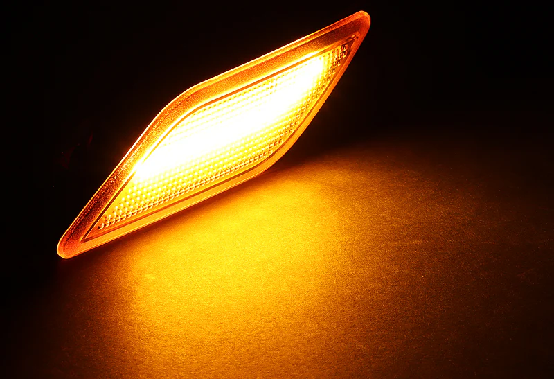 For 2010–2013 Mercedes-Benz W212 E-Class Amber LED Turn Signal Front Fender Side Marker Lights -Smoked Lens - Image 4