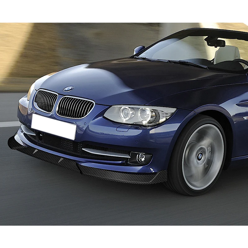 For 2011-2013 BMW 3-Series E92 E93 Coupe Carbon Look 3-PCS Front Bumper Spoiler Lip - Image 5