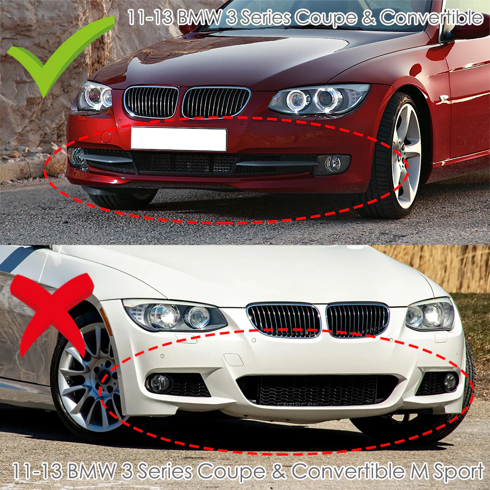 For 2011-2013 BMW 3-Series E92 E93 Real Carbon Fiber 3-PCS Front Bumper Spoiler Lip - Image 6