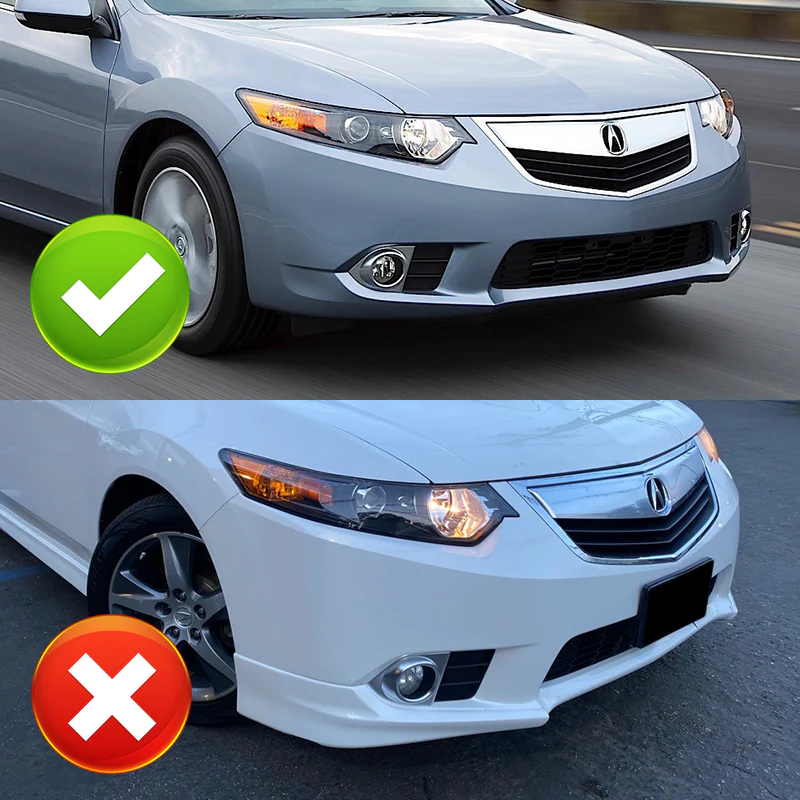 For 2011-2014 Acura TSX STP-Style 3-PCS Painted WHITE Front Bumper Spoiler Splitter Lip - Image 6