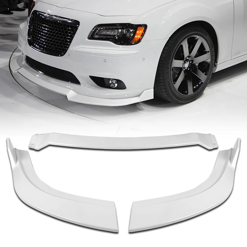 For 2012-2014 Chrysler 300 SRT8 3-PCS Painted White Front Bumper Splitter Spoiler Lip