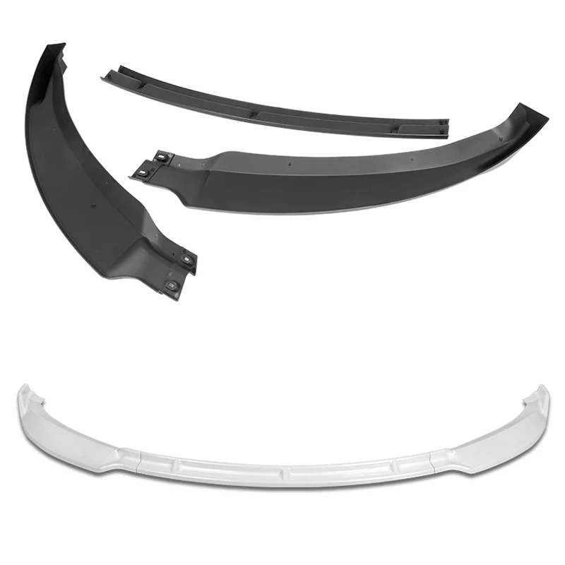 For 2012-2016 Tesla Model S STP-Style 3-PCS Painted White Front Bumper Spoiler Lip - Image 4