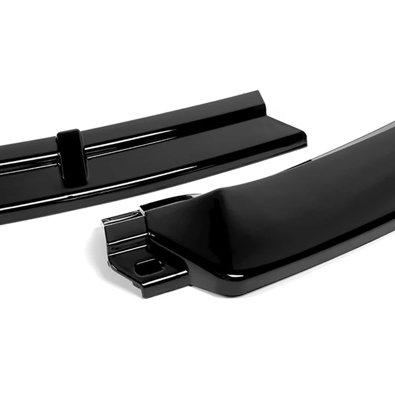 For 2012-2016 Tesla Model S V2 3-PCS Painted Black Front Bumper Splitter Spoiler Lip - Image 4