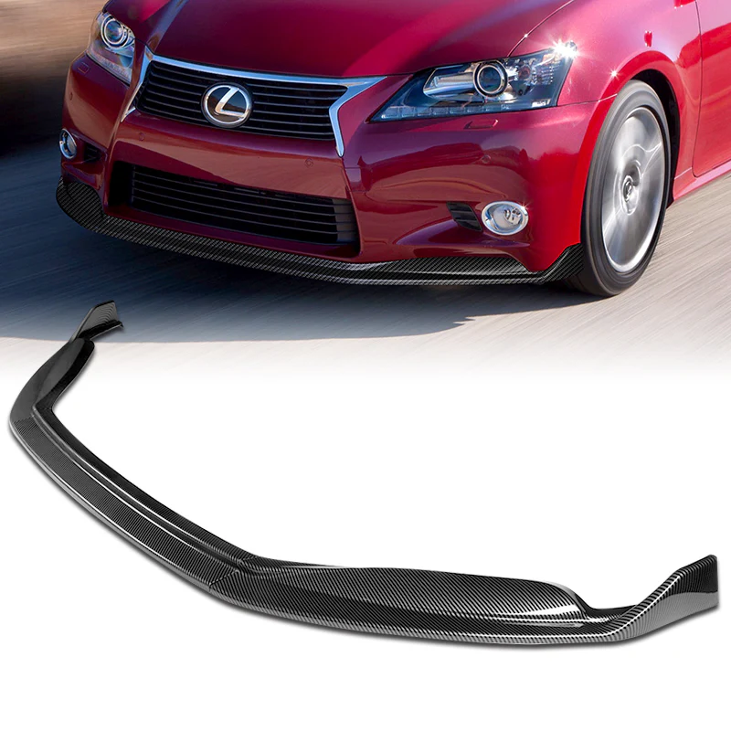 For 2013-2015 Lexus GS350 GS450h Base Carbon 3-pcs Look Front Bumper Spoiler Lip