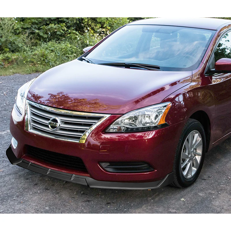 For 2013-2015 Nissan Sentra Matt Black 3-Pcs Front Bumper Body Splitter Spoiler Lip - Image 5