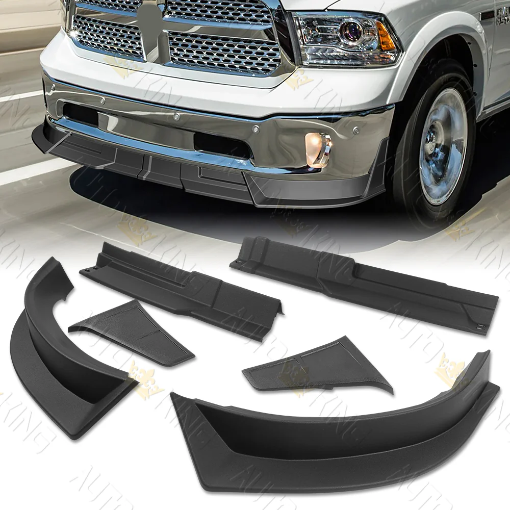 STP Style For 2013-2018 Ram 1500 / 2019-2024 Ram 1500 Classic Front Bumper Lip Spoiler Splitter -Unpainted Black