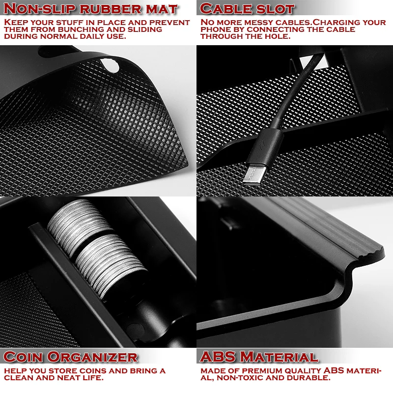 For 2013 - 2018 Toyota RAV4 Center Console Organizer Tray Armrest Storage Box - Image 2