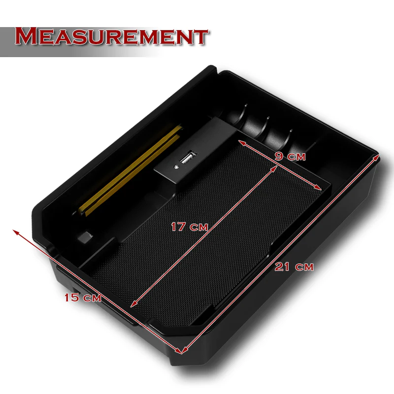 For 2013 - 2018 Toyota RAV4 Center Console Organizer Tray Armrest Storage Box With Wireless Charger And USB Ports - Image 5