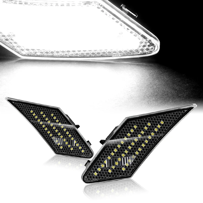 For 2013–2020 Subaru BRZ Scion FR-S White LED Turn Signal Bumper Side Marker Lights -Clear Lens