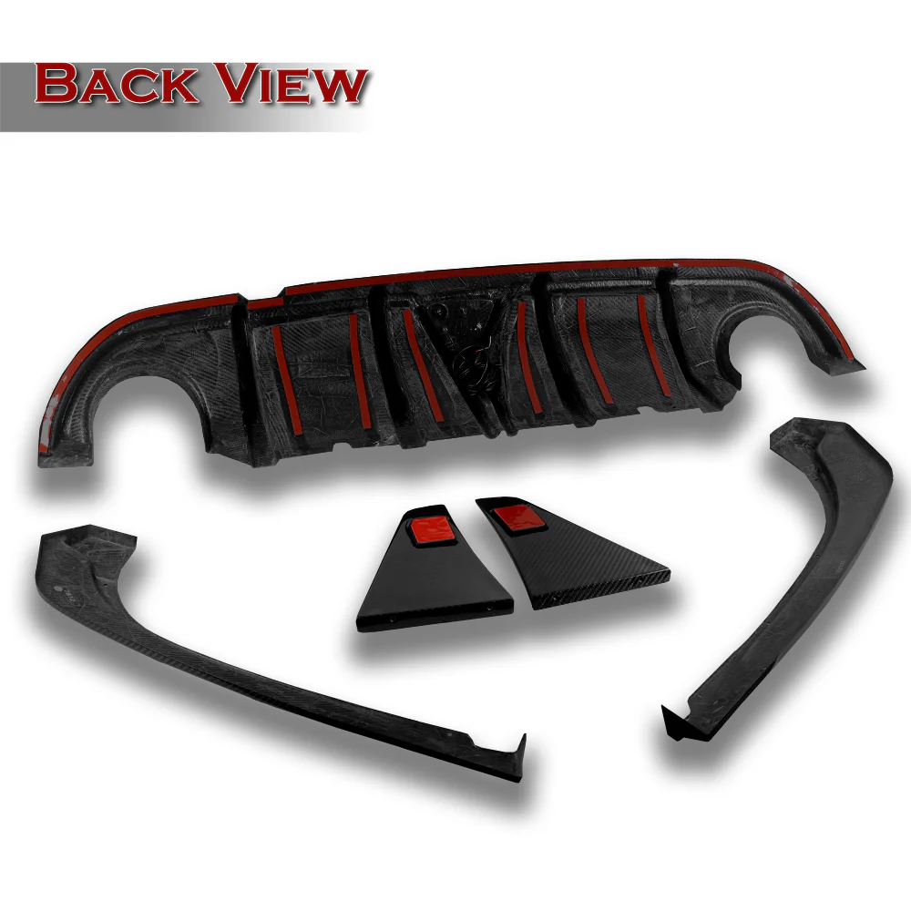For 2014-2017 Infiniti Q50 Rear Bumper Diffuser Lip W/ LED Light -Real Carbon Fiber - Image 4