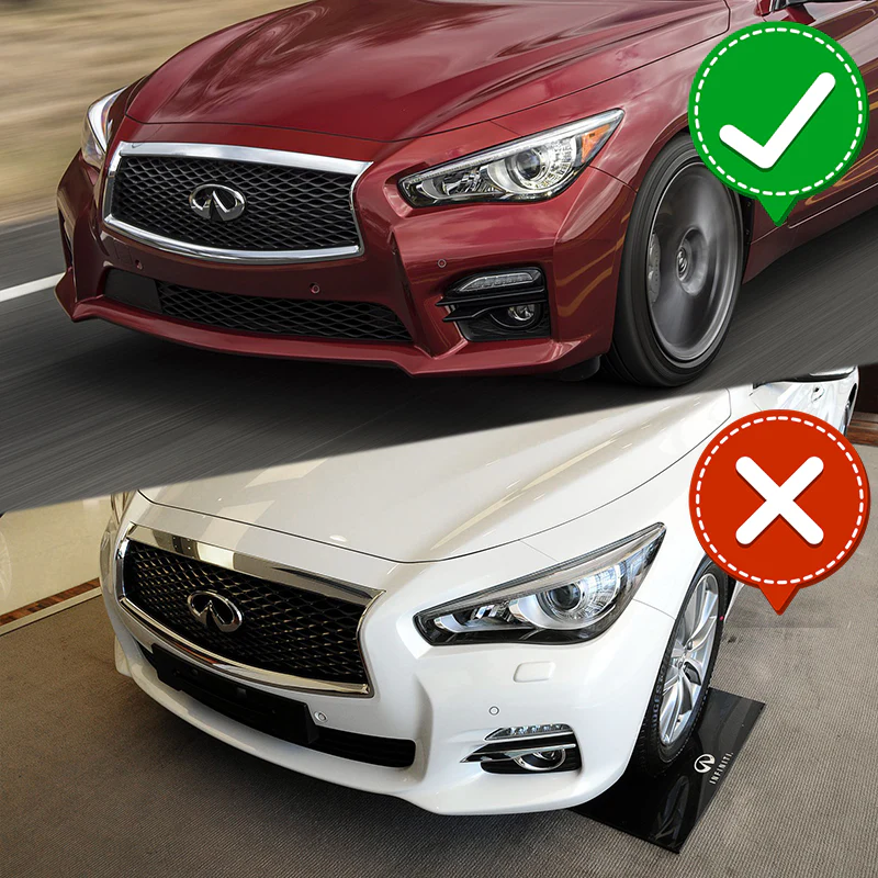 For 2014-2017 Infiniti Q50 Sport Painted White Front Bumper Body Kit Lip 3pcs - Image 6