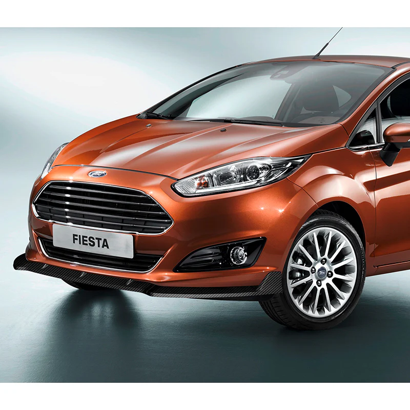 For 2014-2019 Ford Fiesta STP-Style 3-PCS Carbon Look Front Bumper Body Spoiler Lip - Image 5
