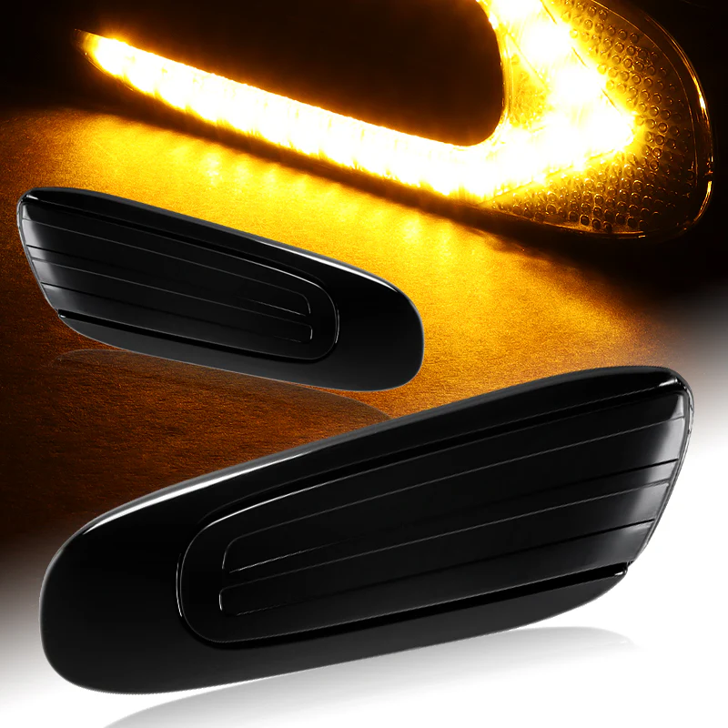 For 2014–2020 Mini Cooper F55 F56 F57 Amber LED Turn Signal Front Fender Side Marker Lights -Smoked Lens