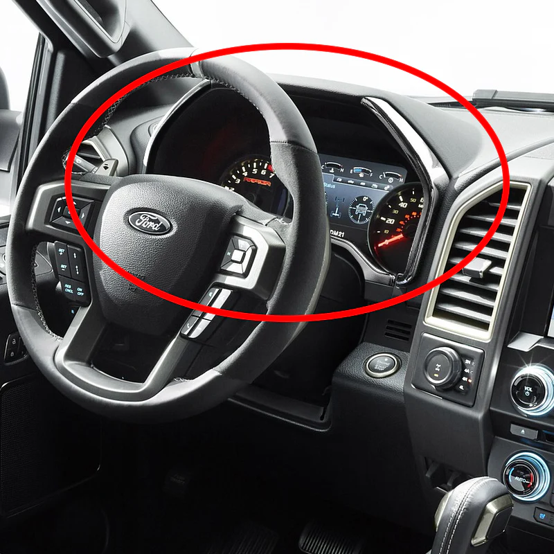 For 2015 - 2021 Ford F-150 Chrome Interior Dashboard Cover Trim Strip Cover 3PCS - Image 5