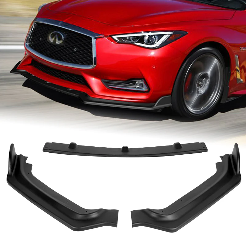 For 2015-2023 Dodge Charger RA-Style Unpainted Matte Black Front Bumper Splitter Spoiler Lip 3PCS