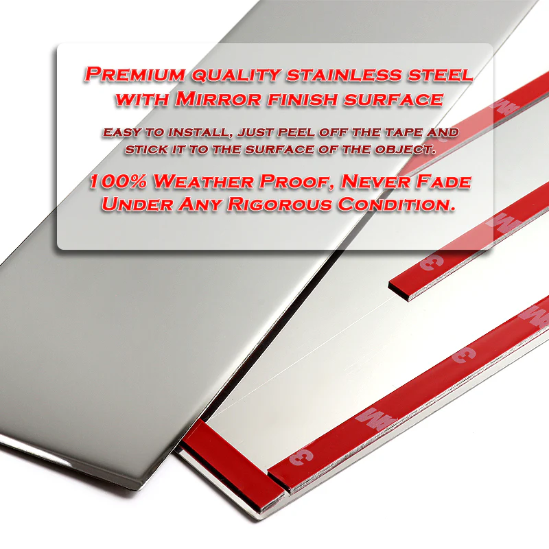 For 2016 - 2020 Honda Civic 2DR/Coupe Mirror Chrome Exterior Stainless Car Window Door Pillar Trim 2-PCS - Image 2