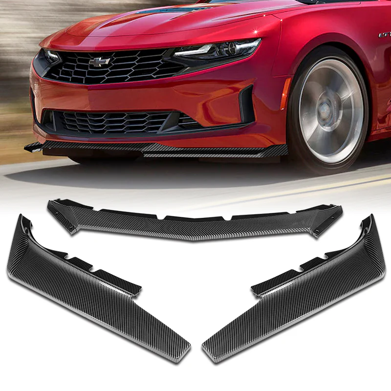 For 2016-2024 Chevy Camaro 1LE-Style Carbon Look Front Bumper Splitter Spoiler Lip 3PCS