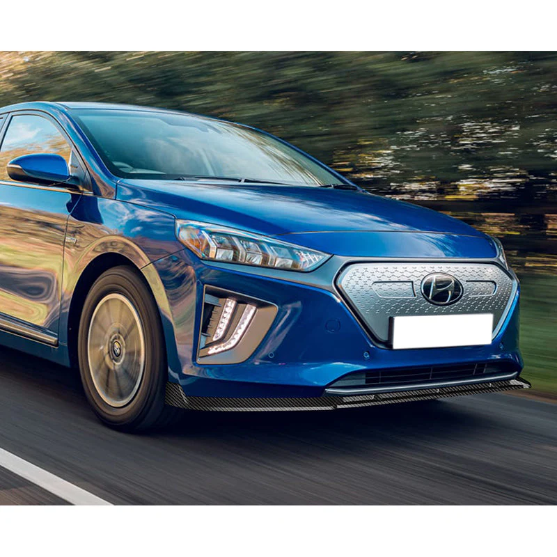 For 2017-2022 Hyundai IONIQ STP-Style Real Carbon Fiber 3-Piece Front Bumper Body Spoiler Splitter Lip Kit with Windshield Banner Combo - Image 4