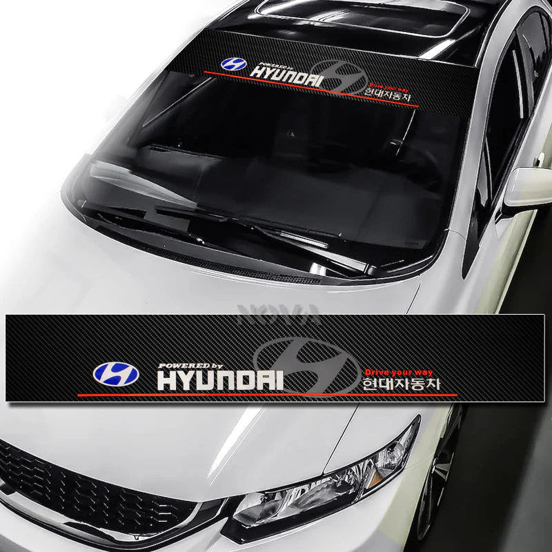 For 2017-2022 Hyundai IONIQ STP-Style Real Carbon Fiber 3-Piece Front Bumper Body Spoiler Splitter Lip Kit with Windshield Banner Combo - Image 7