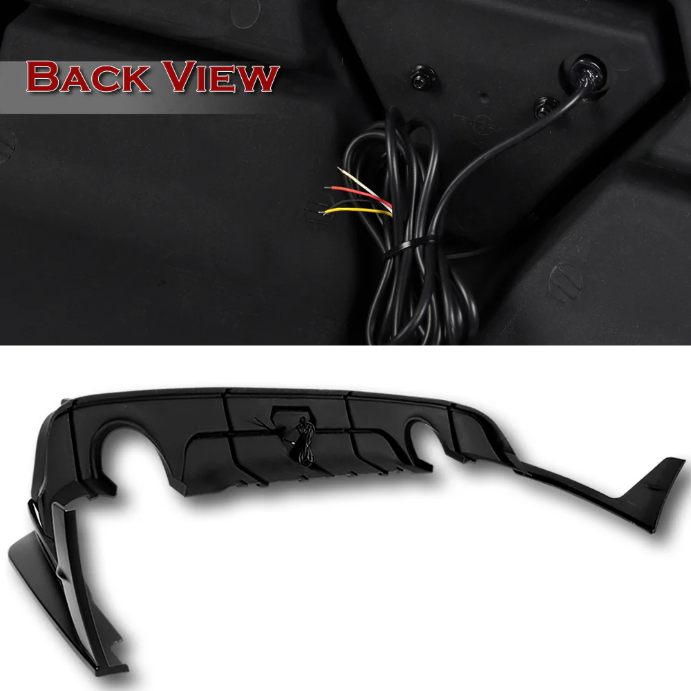 For 2018–2024 Infiniti Q50 3D LED Rear Diffuser with Corner Extensions -Painted Black - Image 5