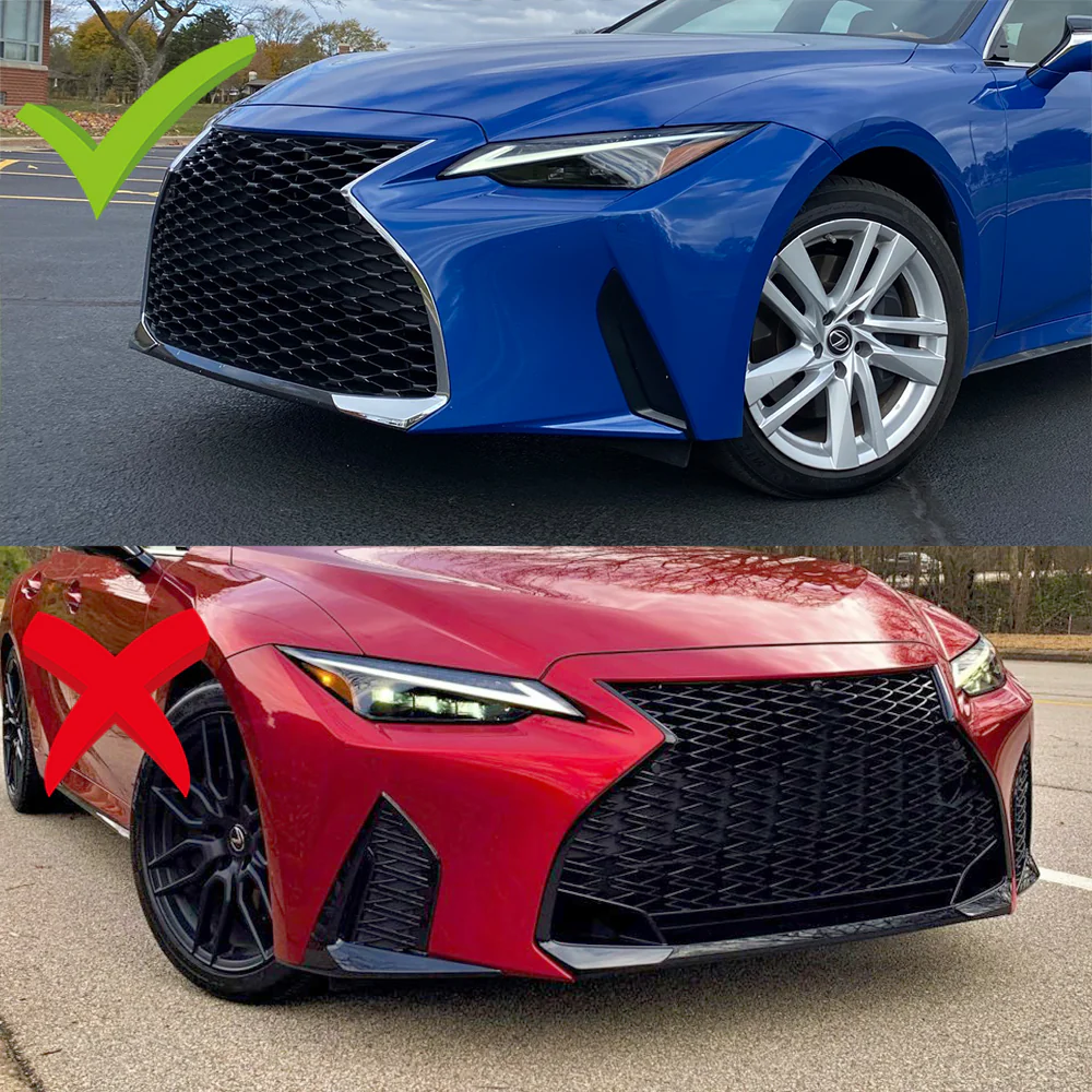 For 2021-2025 Lexus IS300 IS350 Base V-Style 3-PCS Carbon Look Front Bumper Lip - Image 6