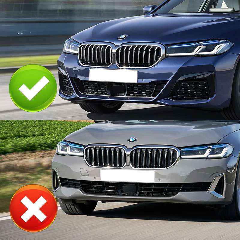 For 2021-2023 BMW 5-Series G30 M-Sport Painted Black Front Bumper Splitter Spoiler Lip 3PCS - Image 6